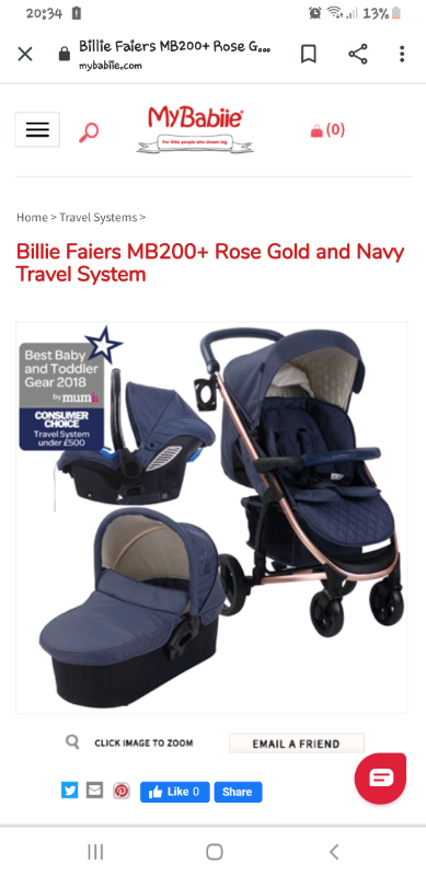 billie faiers navy and rose gold stroller
